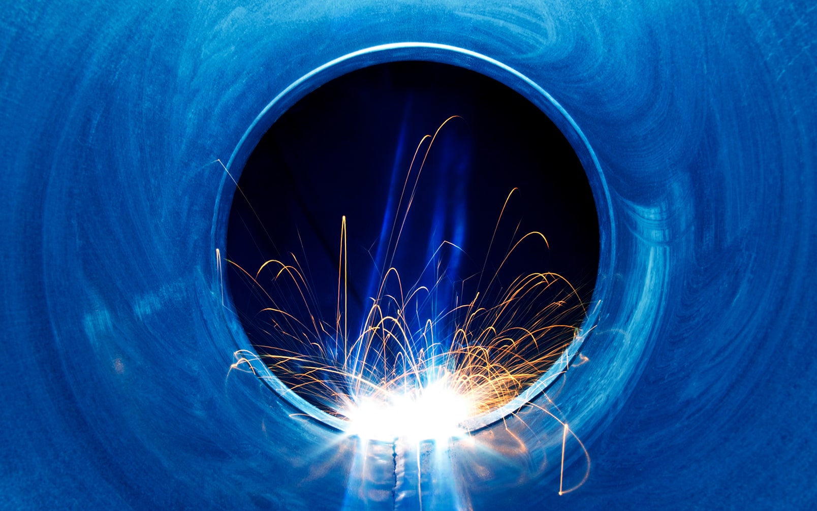 Image of some sparks in a metal tube