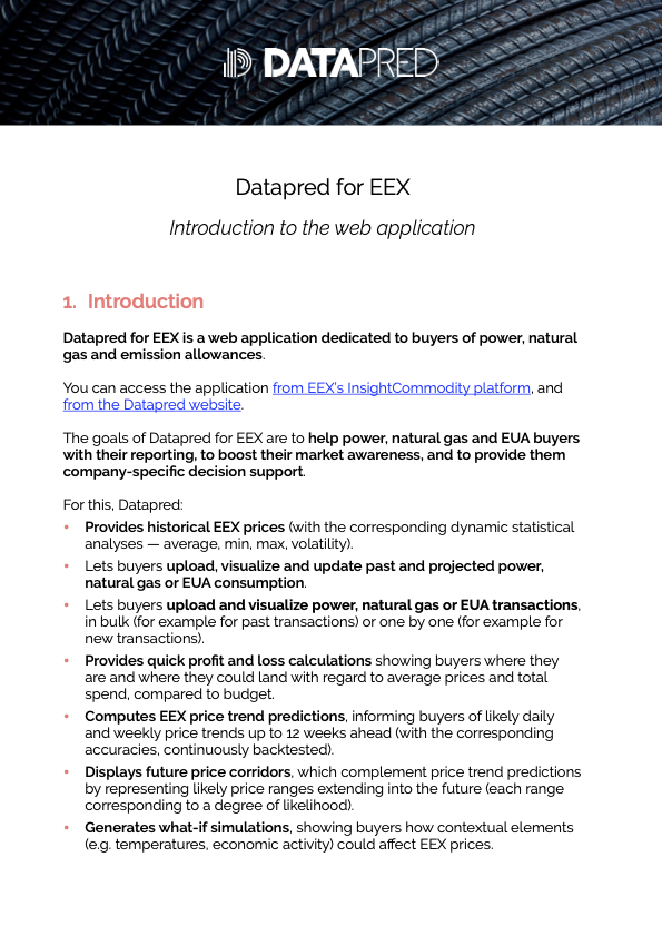 Datapred for EEX